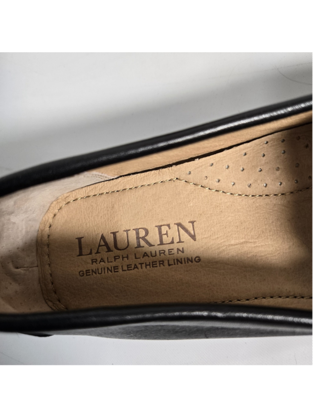 Lauren Ralph Lauren Brynn Loafer 7.5 Black Leather Comfort Flat NWOB Work Travel - Picture 4 of 11